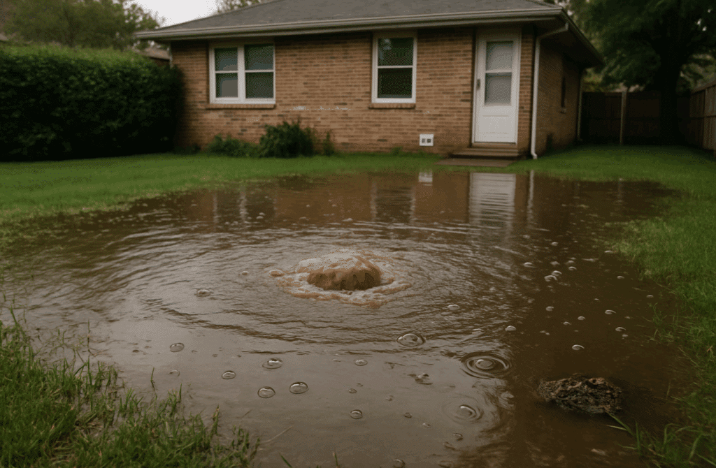 Flooded Sewage Lawn