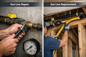 gas line repair vs replacement