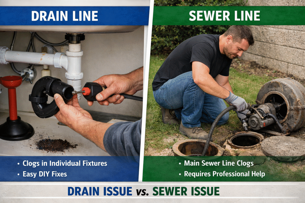 drain line vs sewer line