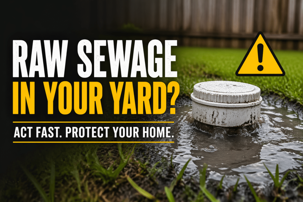 raw sewage in your yard