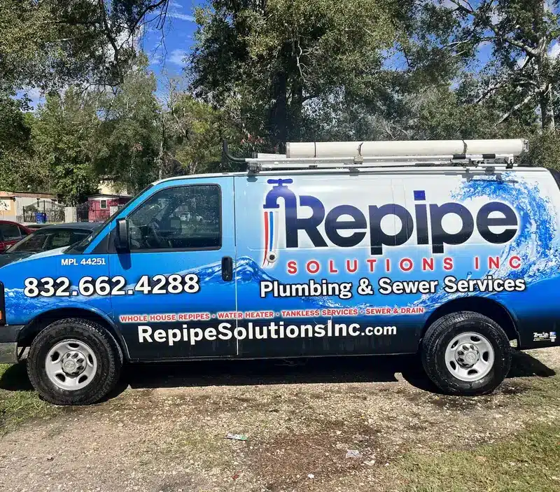 Repipe Solutions Inc branded service van in Houston